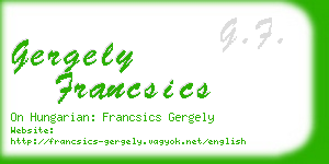 gergely francsics business card